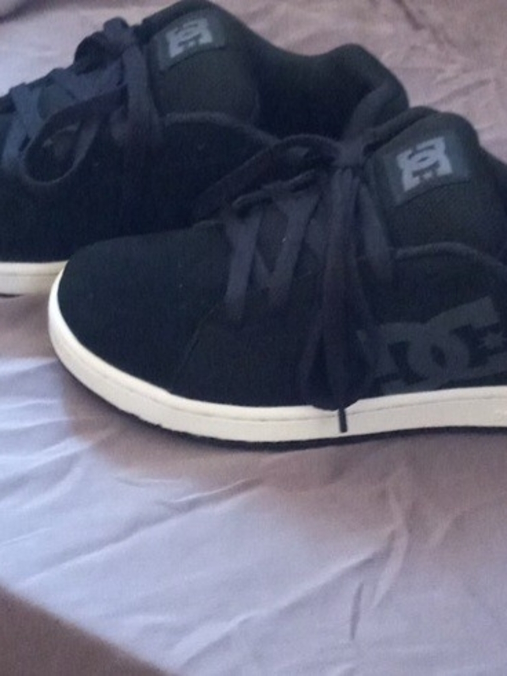DC Low-Top Black and White Skate Sneakers